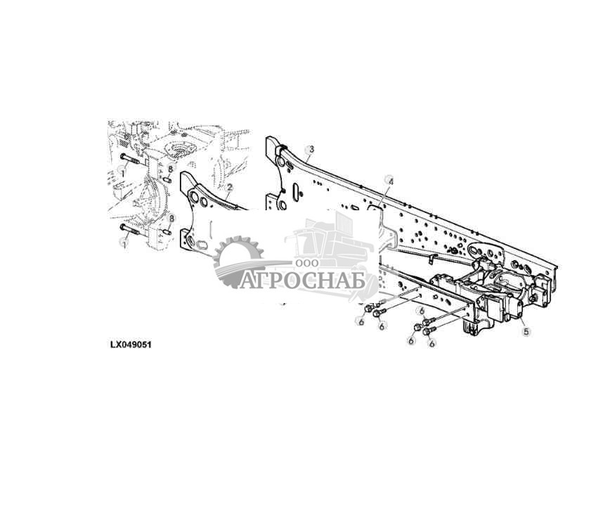 ГЛАВНАЯ РАМА И ДЕТАЛИ КРЕПЛЕНИЯ (С TLS) 